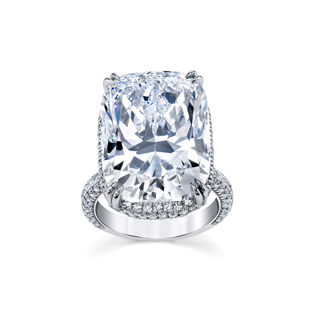 Large cushion sale cut diamond rings