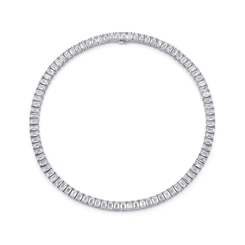 Emerald cut tennis deals necklace