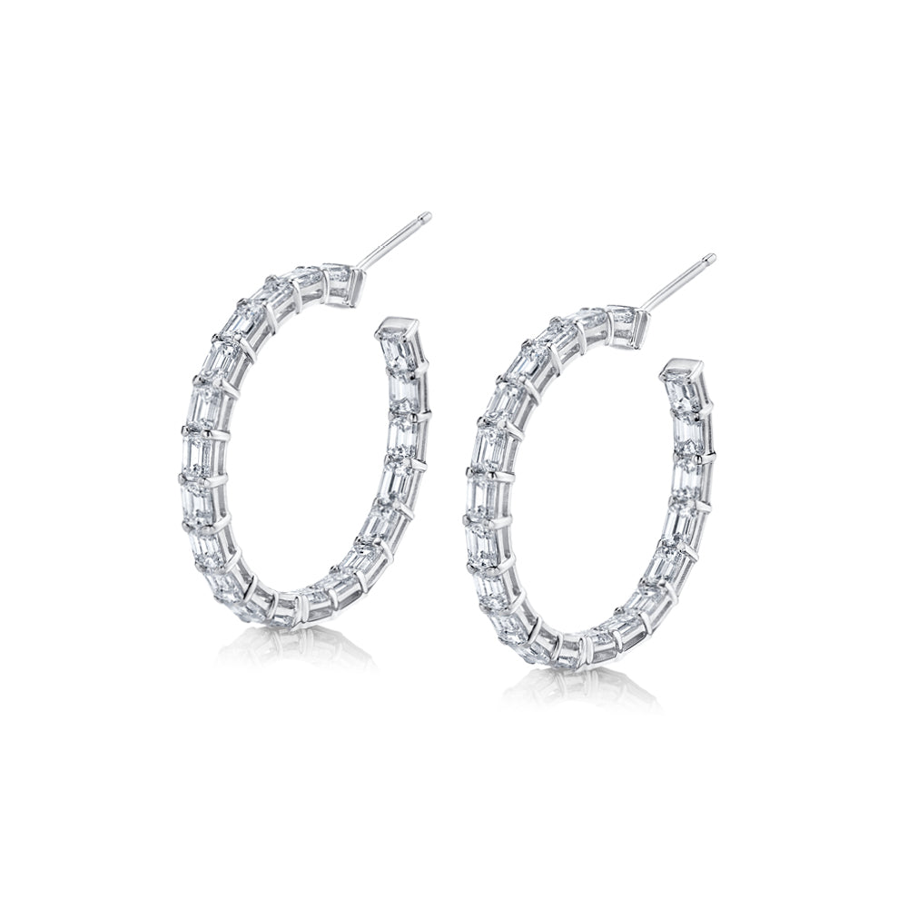 Shy Creation Shy Creation 1.35CT Diamond Baguette Hoop earrings SC55011255  - Trice Jewelers