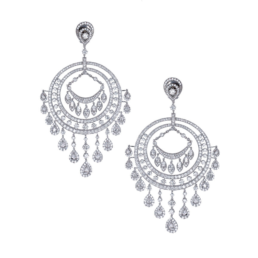 Buy quality Delicate Long Earring Chandelier with Baguette Cut Diamonds in  Pune